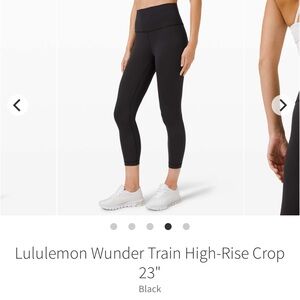 NWOT Lululemon Wunder Train High-Rise Crop 23" Size 0